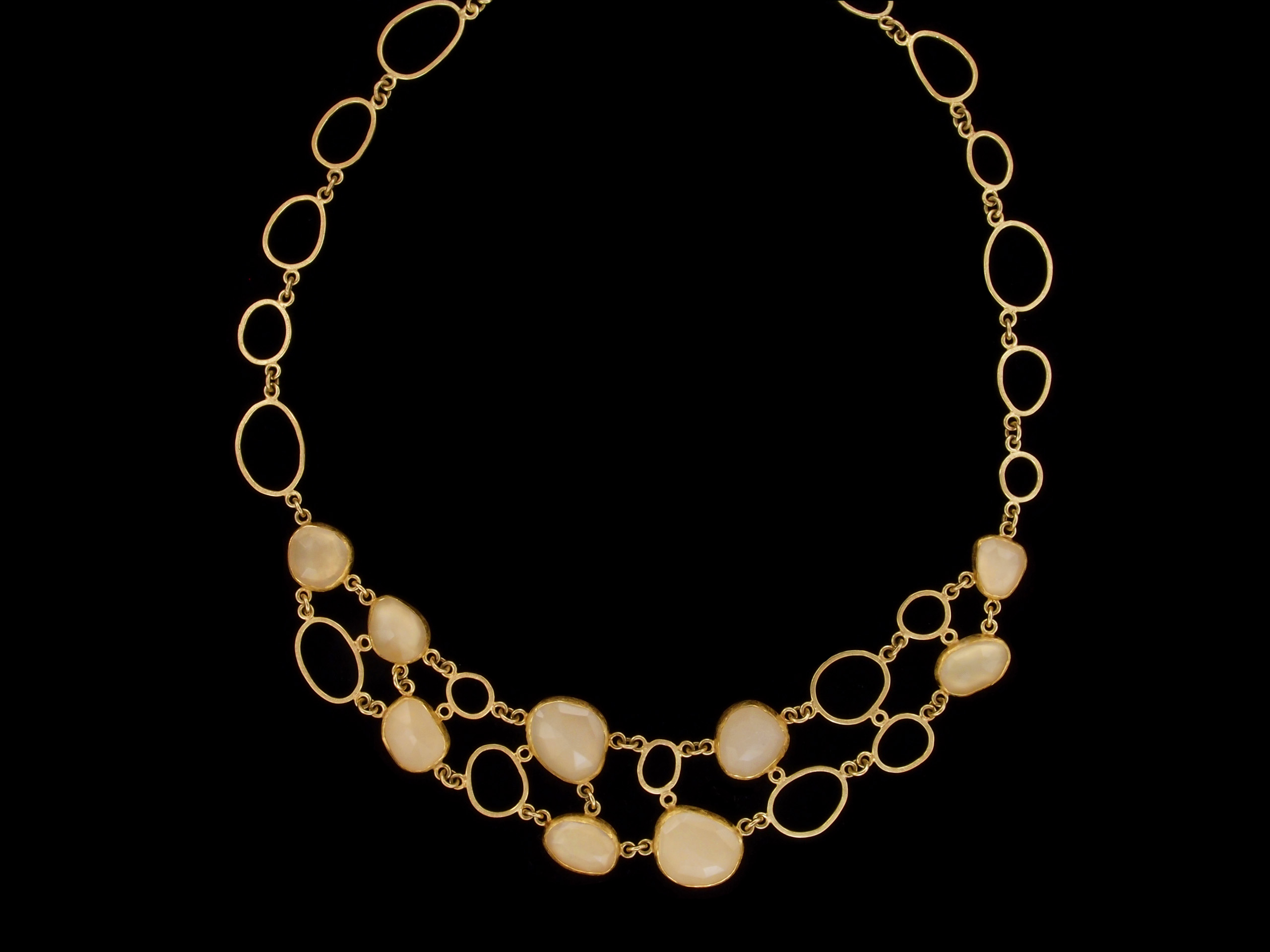 Petra Class, Necklace, 22k and 18k Yellow Gold, Moonstones (33.85cttw ...