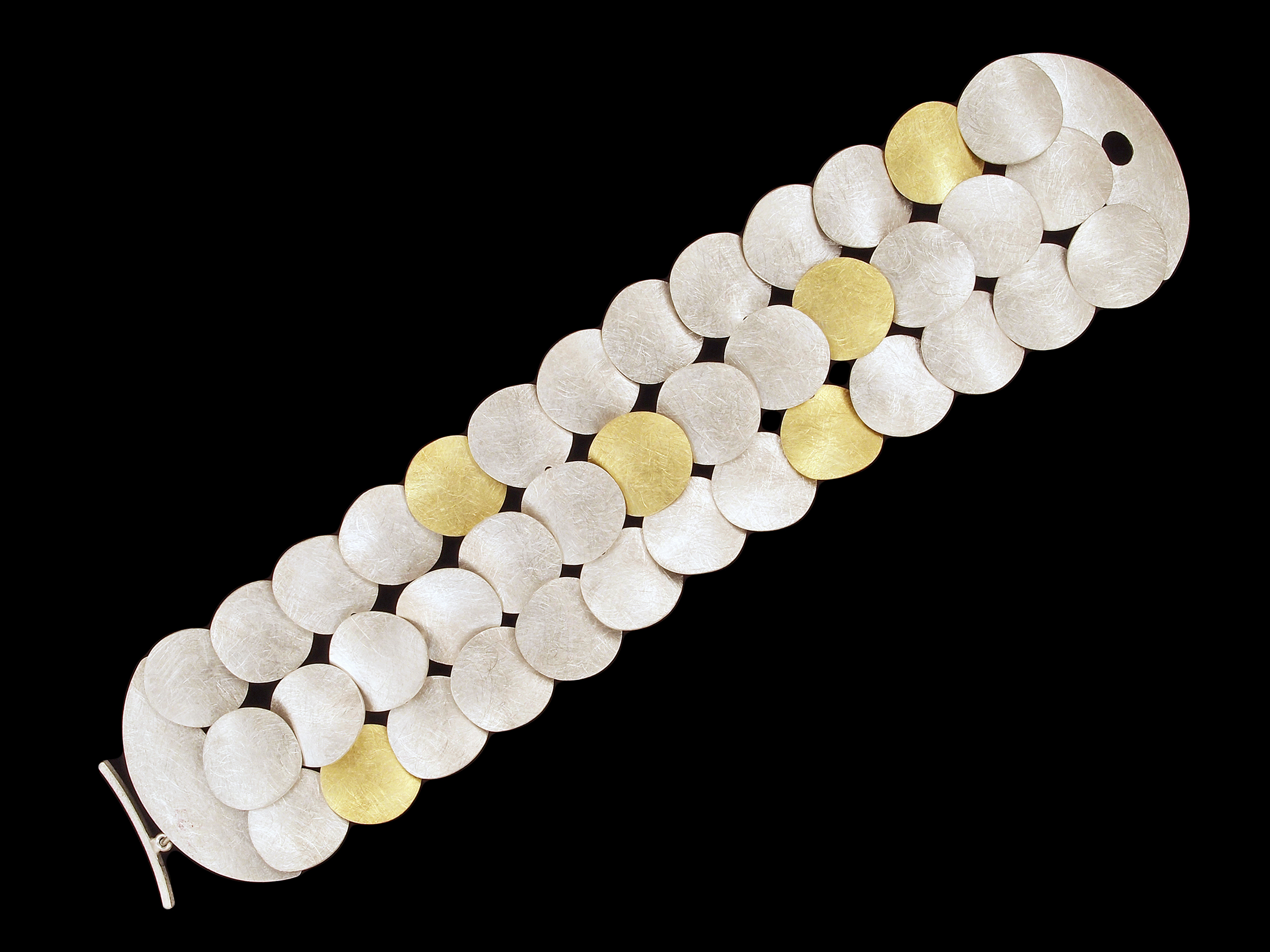 Enric and Roc Majoral, Bracelet, 18k Yellow Gold, Sterling Silver, 7-1/