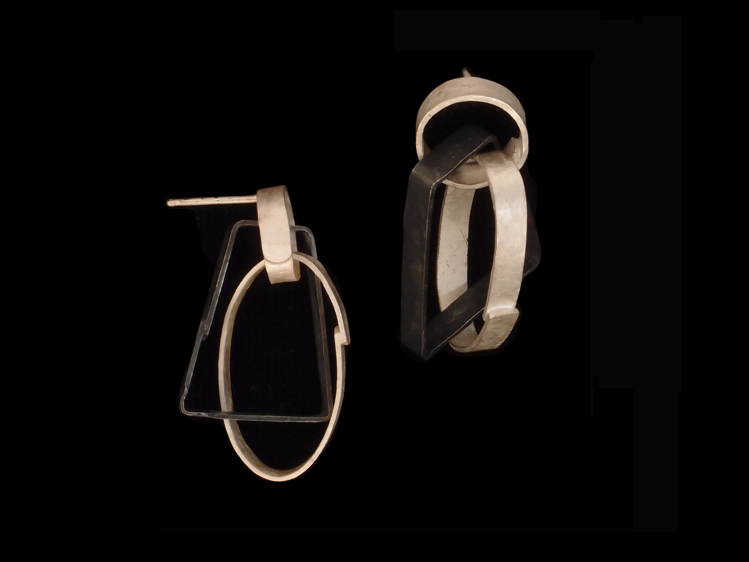 Biba Schutz, Earrings, Oxidized Sterling Silver, Sterling Silver, 1-1/2 ...